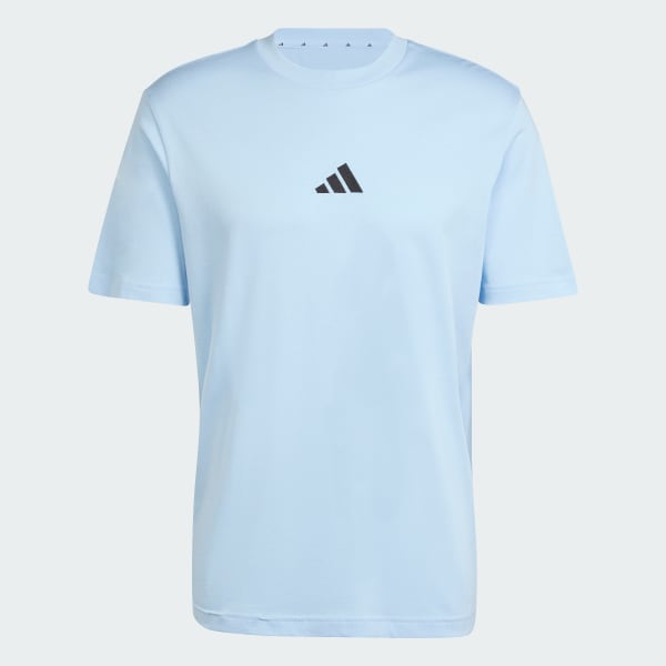 Polera Hombre Essentials Small Logo de Punto Sencillo Celeste