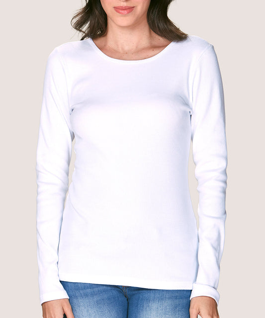 Camiseta Mujer Clásica Cotton Rib Manga Larga Blanco