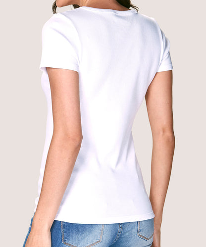 Camiseta Mujer Cotton Rib Manga Corta Blanco