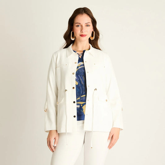 Chaqueta Mujer Crudo con Cordón Ajustable