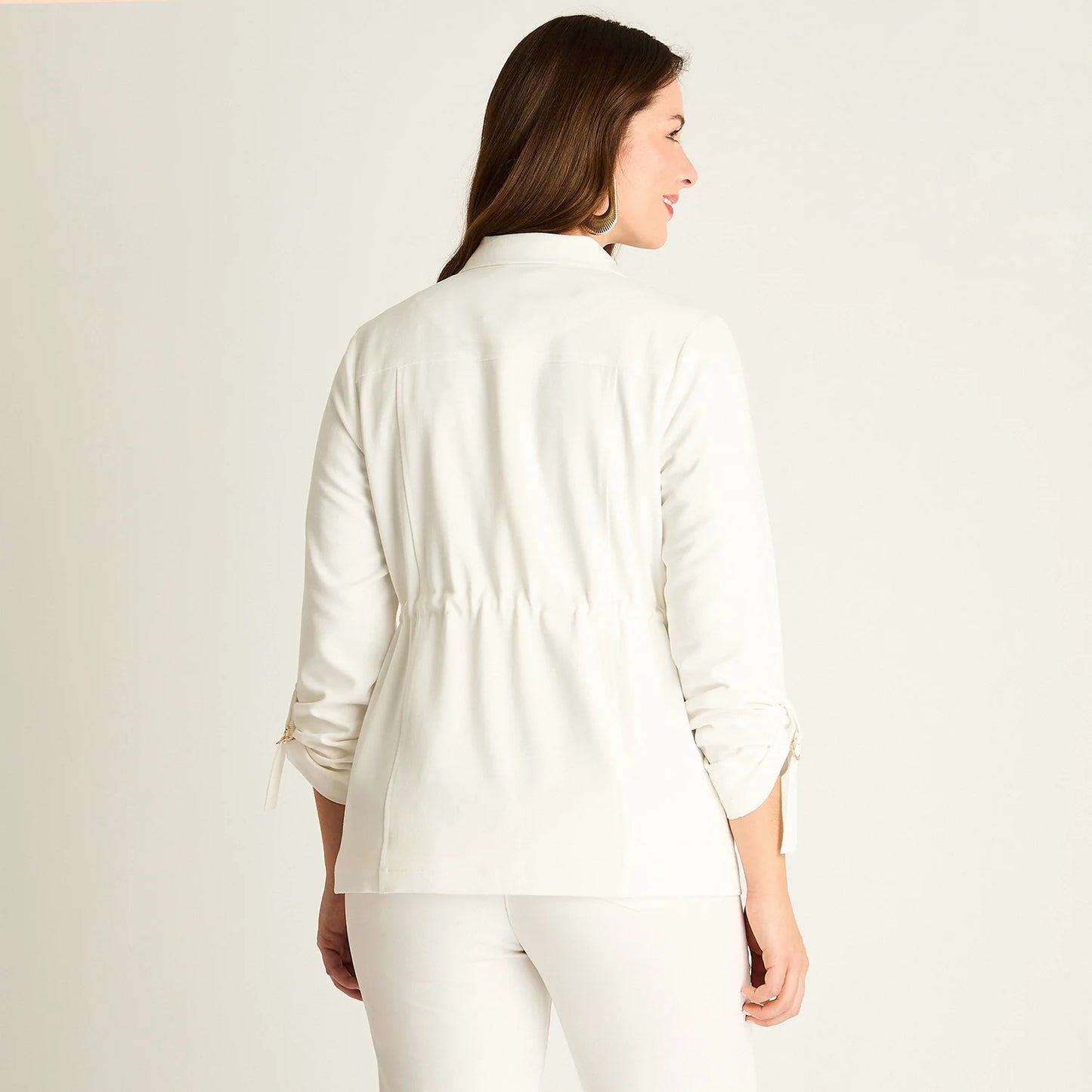 Chaqueta Mujer Crudo con Cordón Ajustable