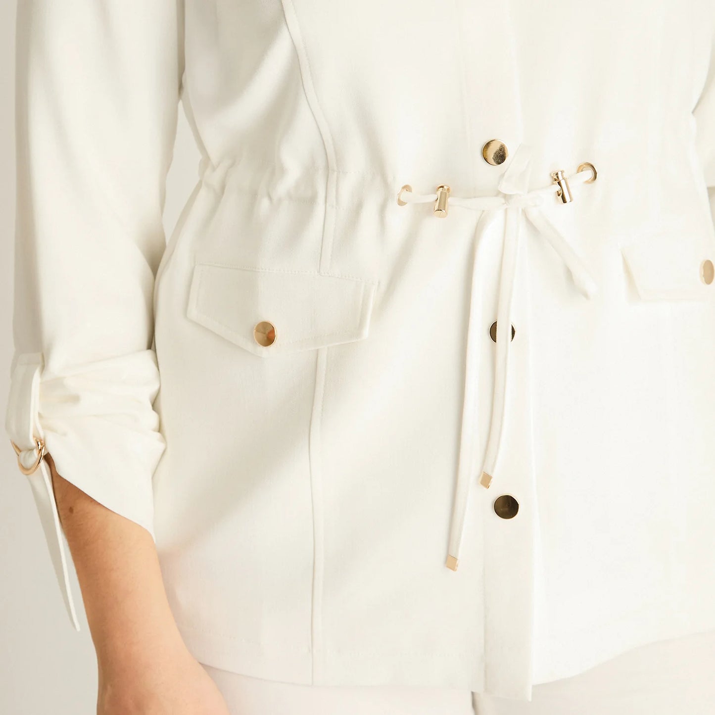 Chaqueta Mujer Crudo con Cordón Ajustable