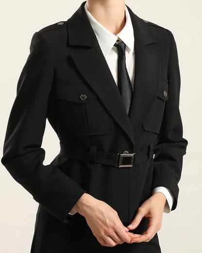 Chaqueta Mujer Bolsillos Cargo Negro