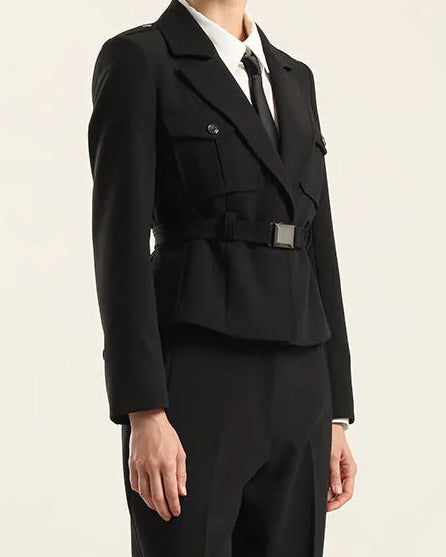 Chaqueta Mujer Bolsillos Cargo Negro