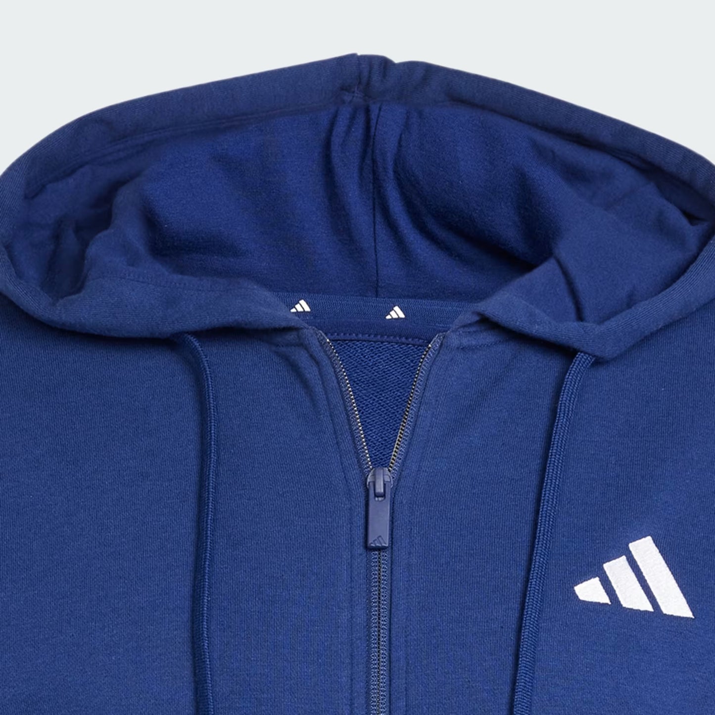 Polerón Hombre Capucha Essentials French Terry 3 bandas Azul Oscuro navy