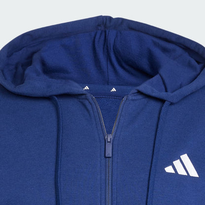 Polerón Hombre Capucha Essentials French Terry 3 bandas Azul Oscuro navy