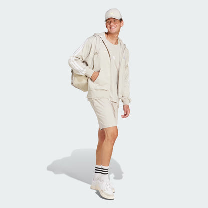 Poleron Hombre Capucha Essentials French Terry 3 bandas Beige