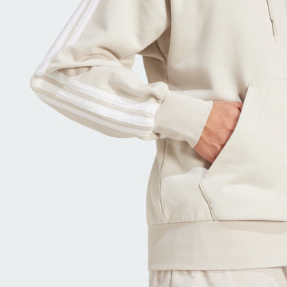 Poleron Hombre Capucha Essentials French Terry 3 bandas Beige