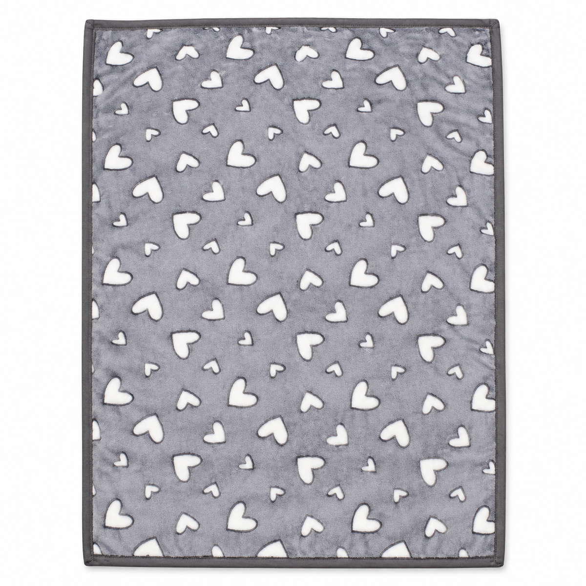 Frazada Ultra Soft Corazones 110x140cm Gris