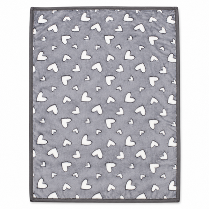 Frazada Ultra Soft Corazones 110x140cm Gris