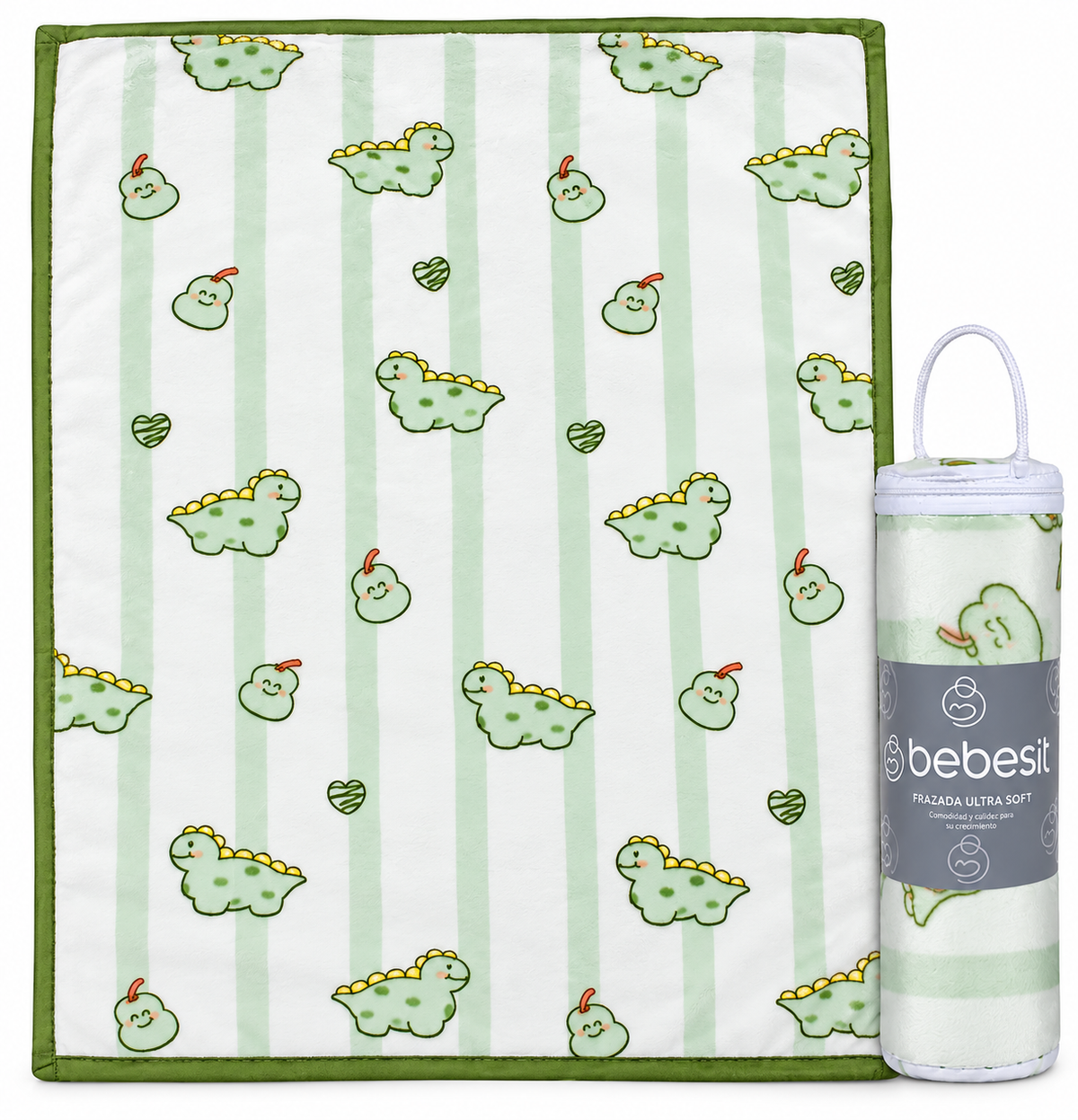 Frazada Ultra Soft Dino 80x110cm Verde