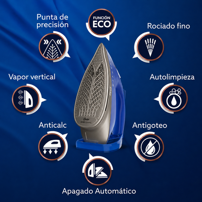 Plancha Oster AeroGlide Max S7800 Vapor 200g Modo Eco