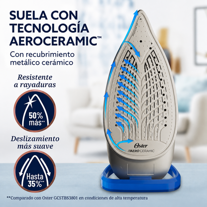 Plancha Oster AeroGlide Max S7800 Vapor 200g Modo Eco