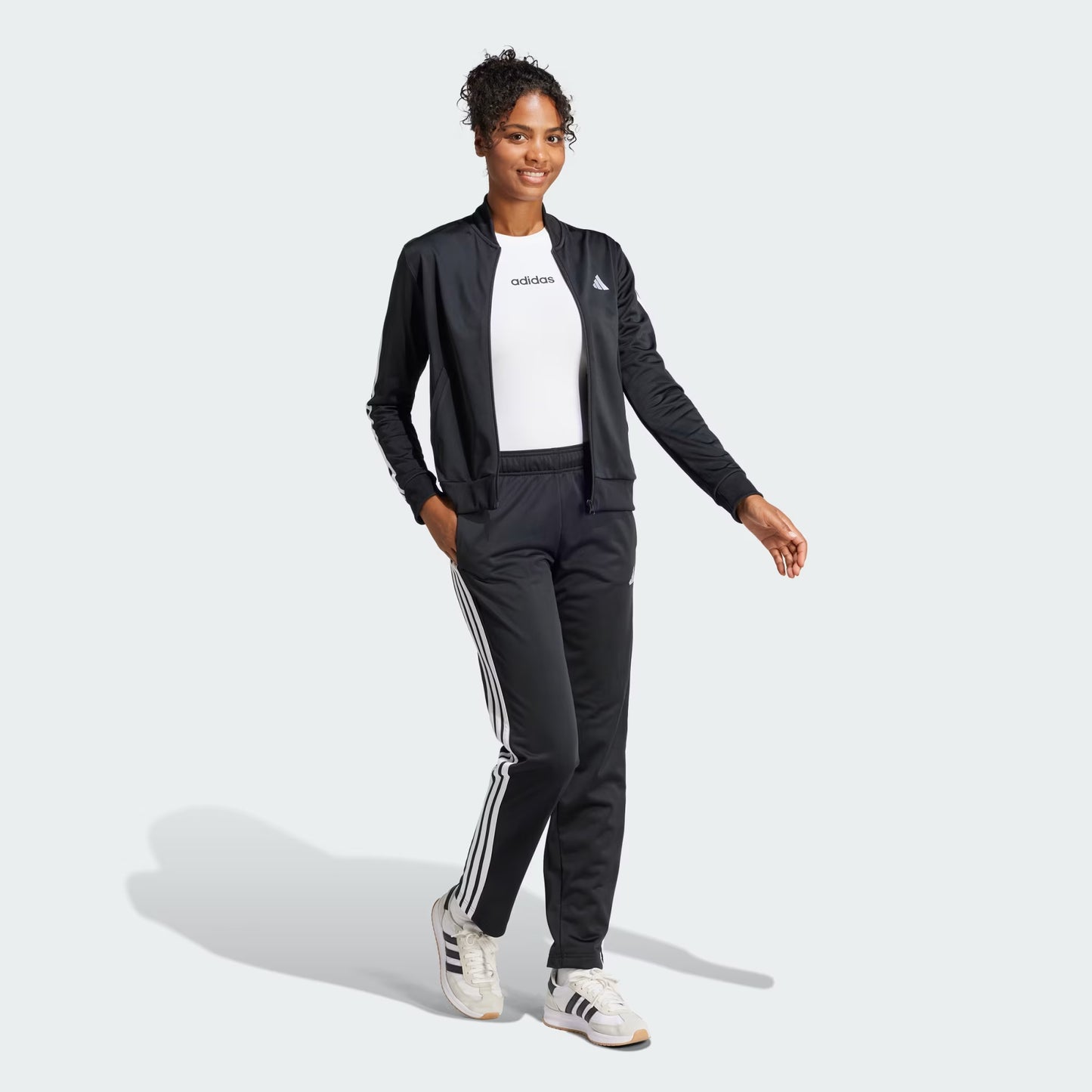 Buzo Mujer Conjunto Deportivo Essentials 3 Rayas Negro