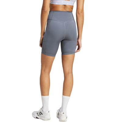 Calzas Mujer cortas de entrenamiento con tiro alto Gris