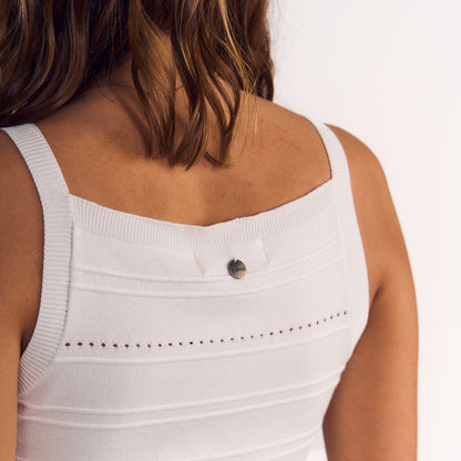 Polera Mujer Sin Mangas Crudo