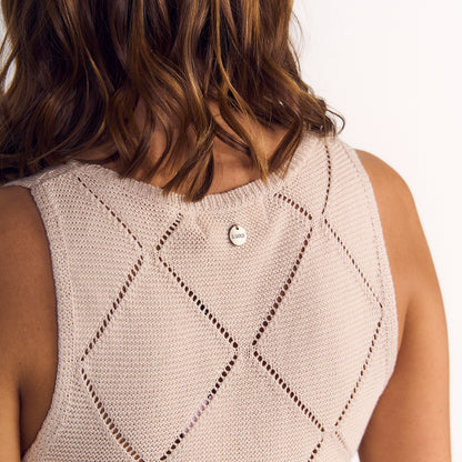 Polera Mujer Tejido Beige