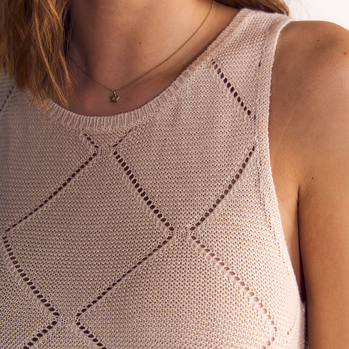 Polera Mujer Tejido Beige