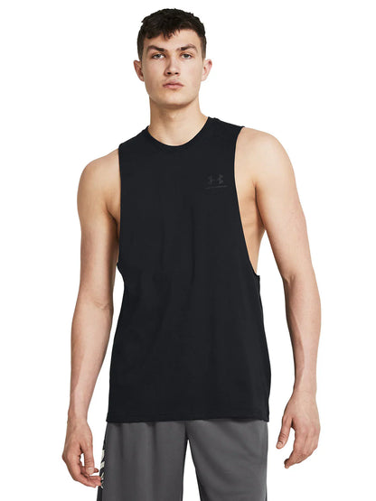 Polera Hombre Left Chest Cut Off  Negro