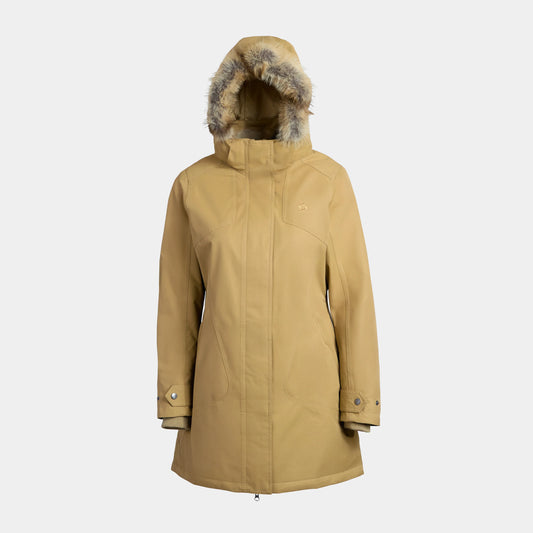Abrigo Mujer con Cierre y Gorro Aranova Beige
