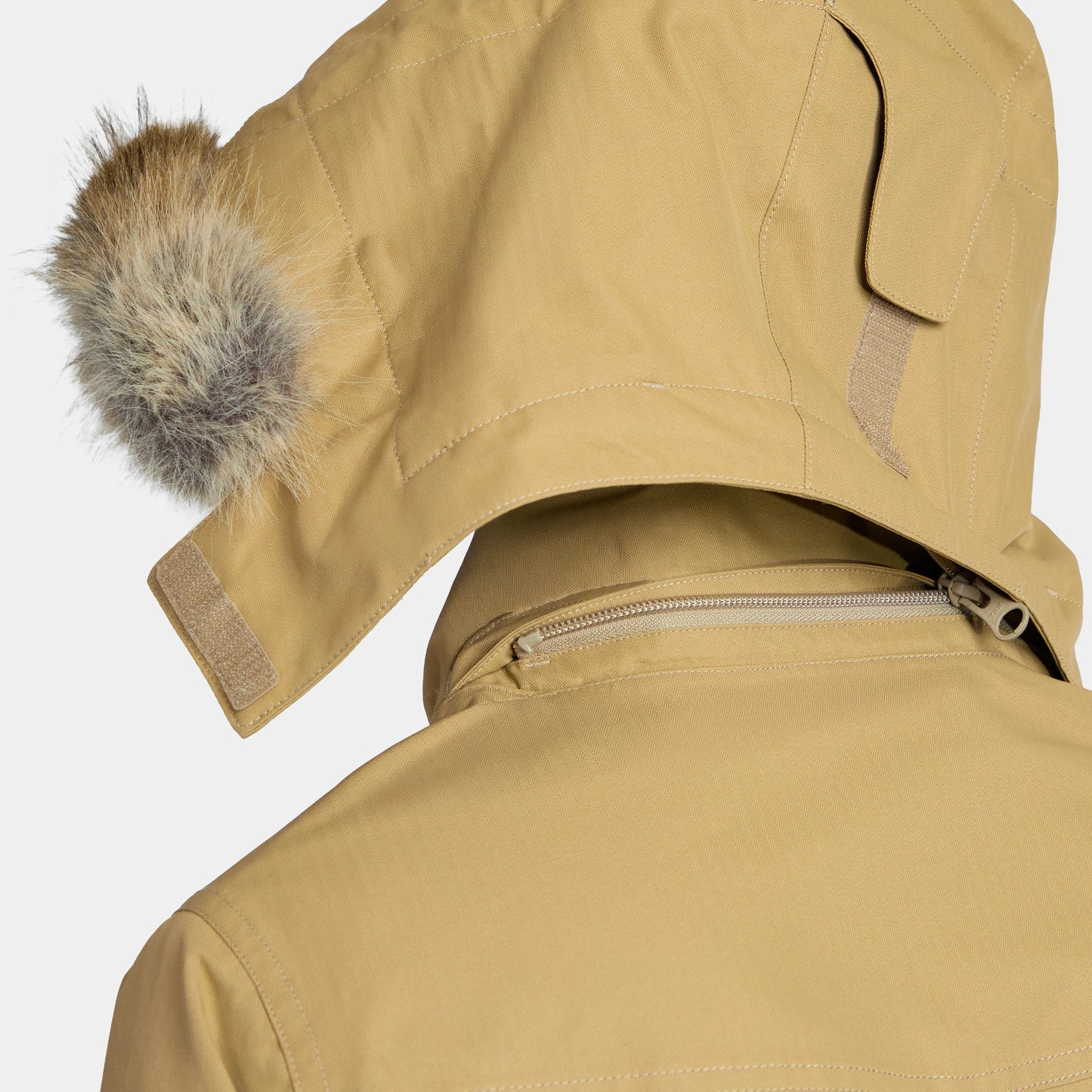 Abrigo Mujer con Cierre y Gorro Aranova Beige