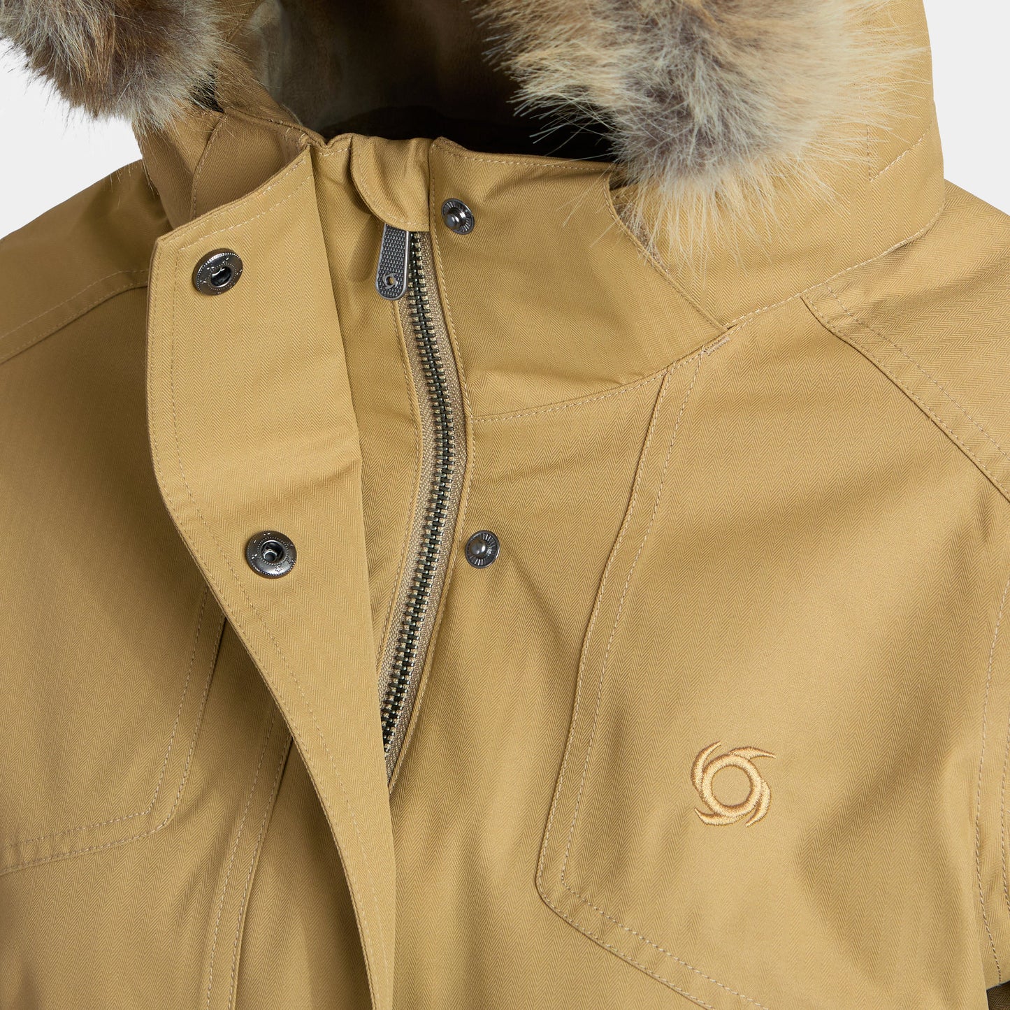 Abrigo Mujer con Cierre y Gorro Aranova Beige