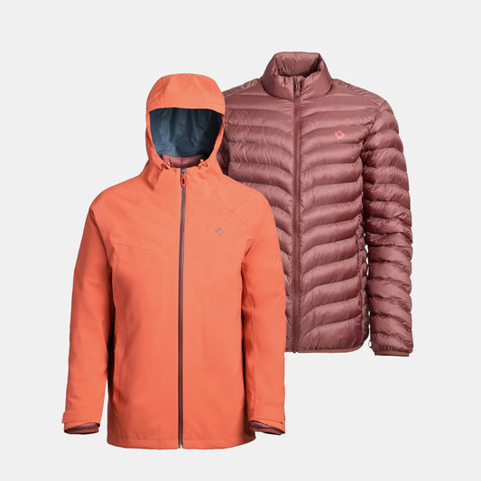 Parka Hombre 3 En 1 Skada Rojo Oscuro