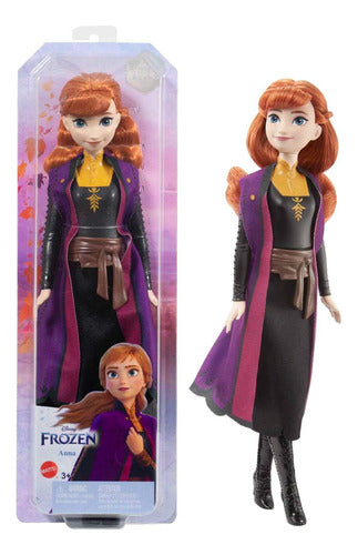 Muñeca Niña Princesa Anna Negro Con Morado
