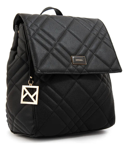 Mochila Mujer Con Tapa Anisa Mediana Negro