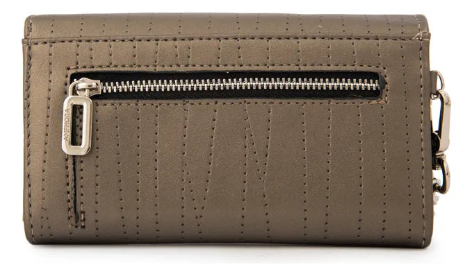 Billetera Mujer Mediana Guinea Plateado Oscuro