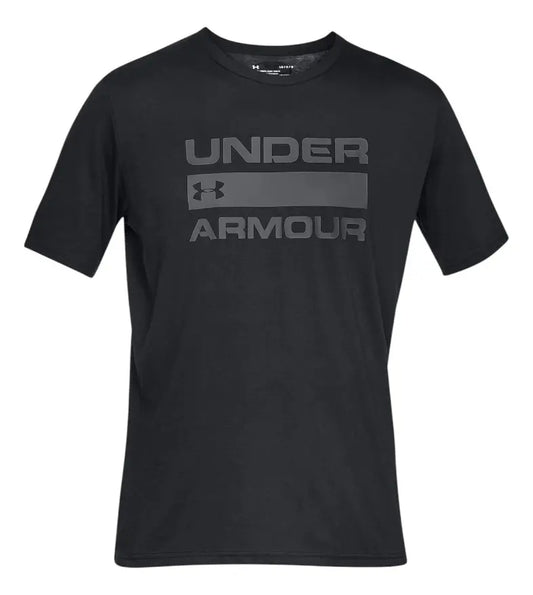 Polera Hombre Deportiva Logo Grande Negro