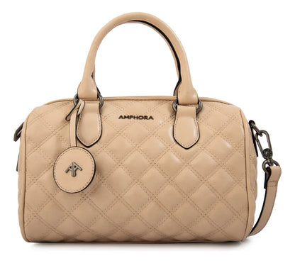 Cartera Mujer Dos Asas Baul Tamy Mediana Beige