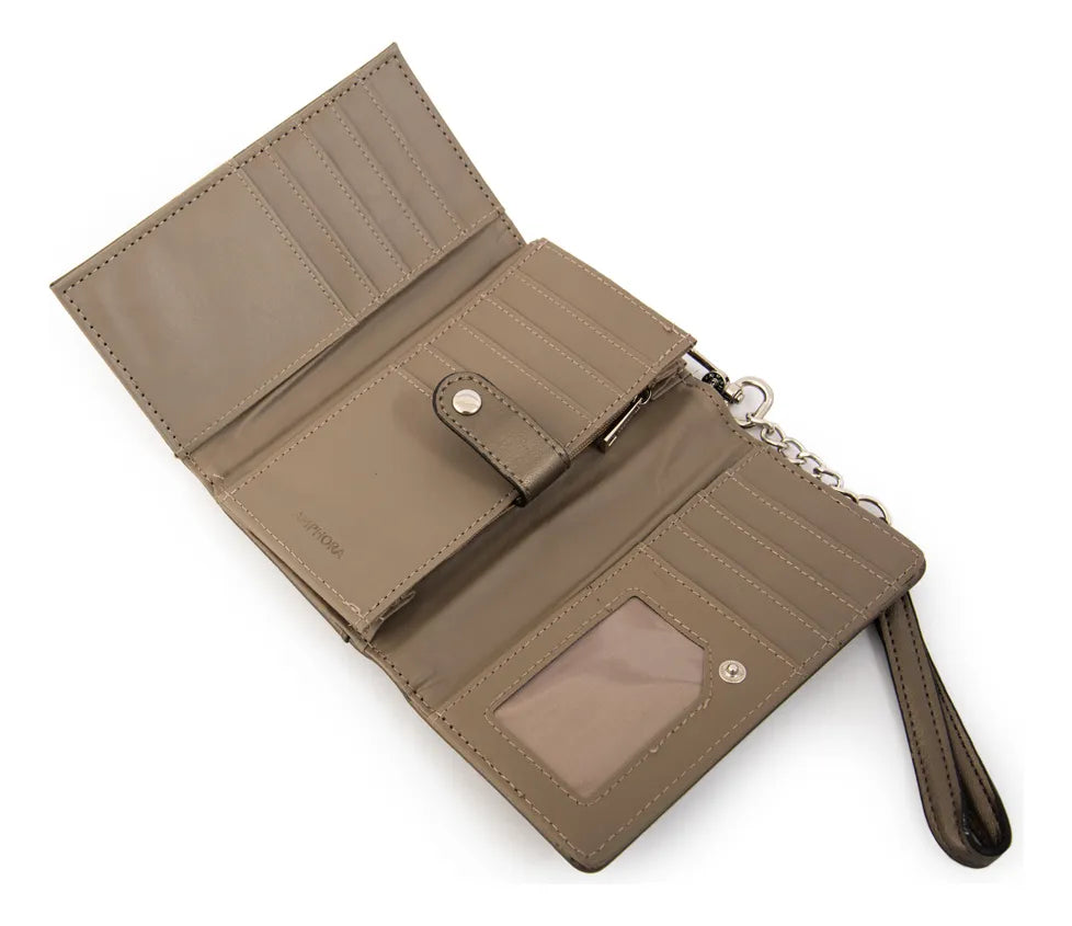 Billetera Mujer Mediana Guinea Plateado Oscuro