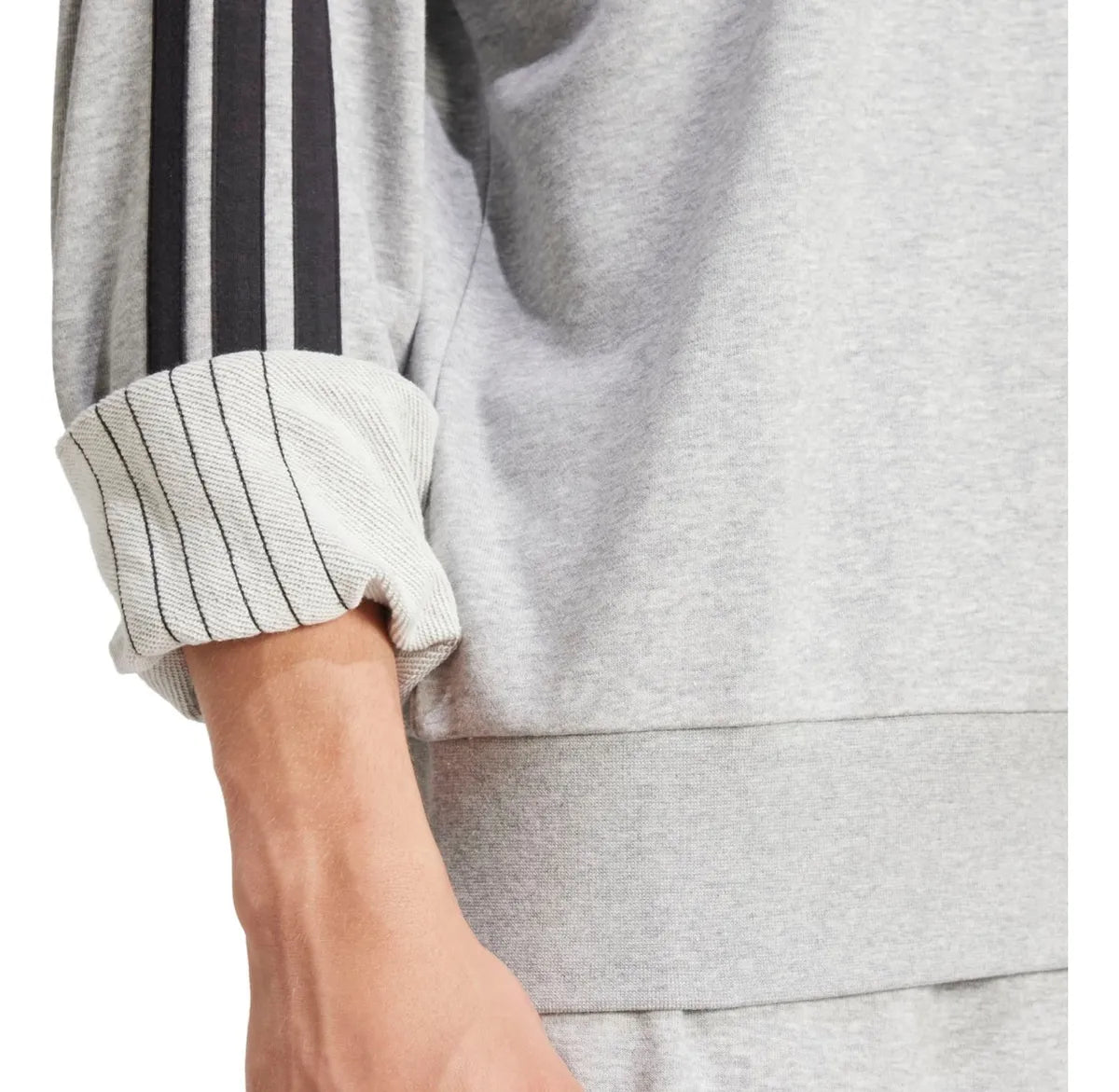 Polerón Hombre Training 3 Líneas Gris