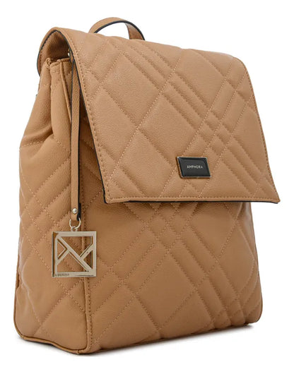 Mochila Mujer Con Tapa Anisa Mediana Camel