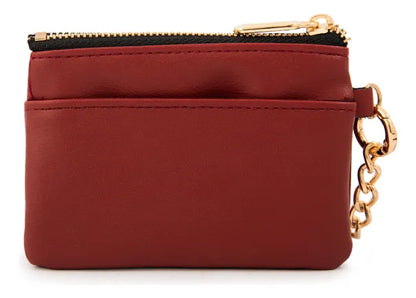Monedero Mujer Con Bolsillo Frontal Pequeña Grecia Rojo Oscuro