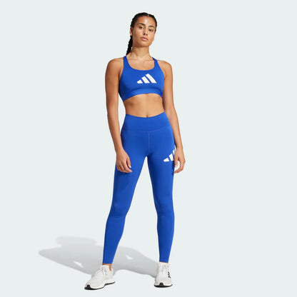 Calzas Mujer Largas Train Essentials Logo Grande Tiro Alto Azul