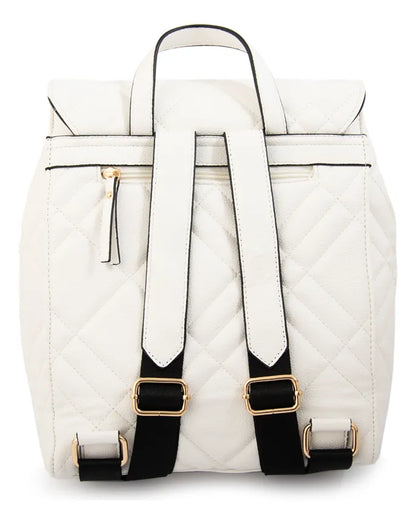 Mochila Mujer Con Tapa Anisa Mediana Blanco
