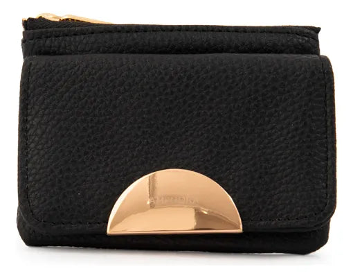 Monedero Mujer Con Bolsillo Frontal Pequeña Naty Negro