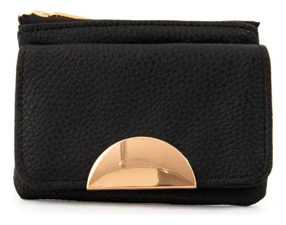 Monedero Mujer Con Bolsillo Frontal Pequeña Naty Negro
