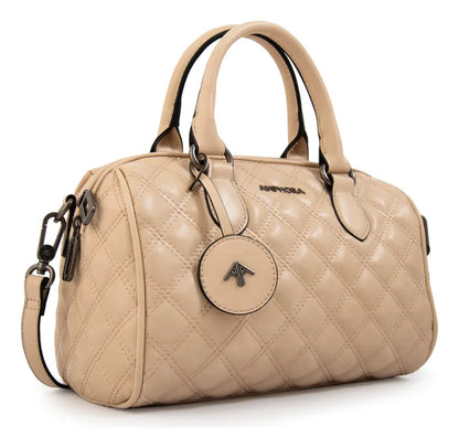Cartera Mujer Dos Asas Baul Tamy Mediana Beige