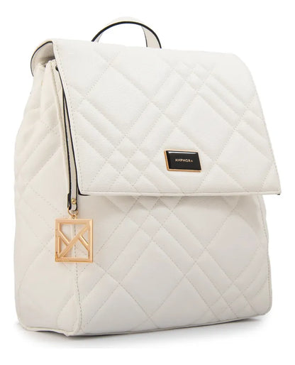 Mochila Mujer Con Tapa Anisa Mediana Blanco