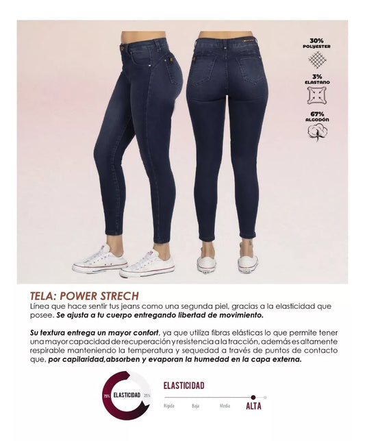 Jeans Mujer 3154 Tiro Alto Pardo Azul