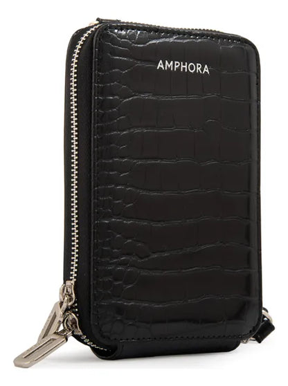 Cartera Mujer Bandolera Porta Celular Boga Pequeña Negro