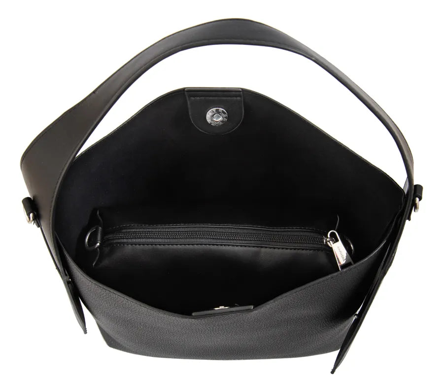 Cartera Mujer Corte Recto Iris Mediana Negro