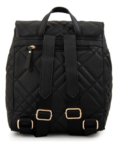 Mochila Mujer Con Tapa Anisa Mediana Negro