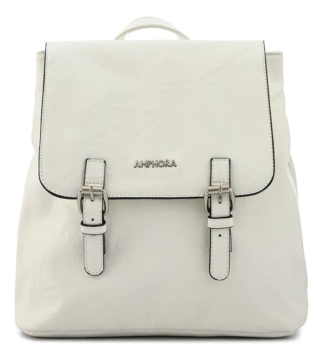 Mochila Mujer Con Tapa Aimar Blanco