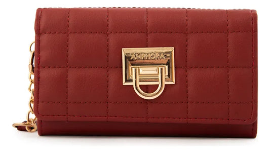 Billetera Mujer Mediana Grecia Rojo Oscuro