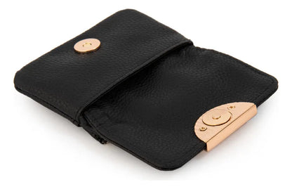 Monedero Mujer Con Bolsillo Frontal Pequeña Naty Negro