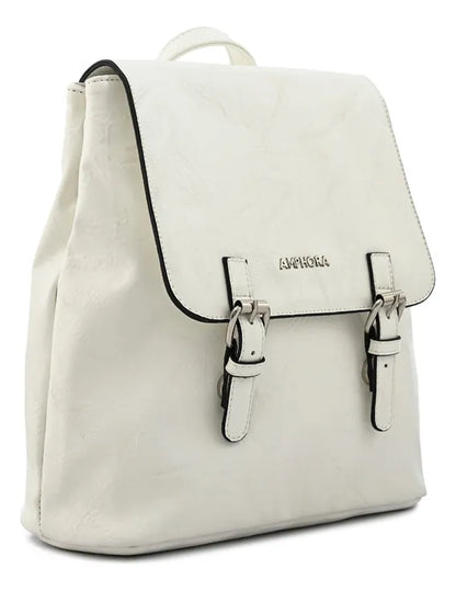 Mochila Mujer Con Tapa Aimar Blanco